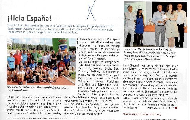 Difusion en Alemania del I Encuentro Deportivo